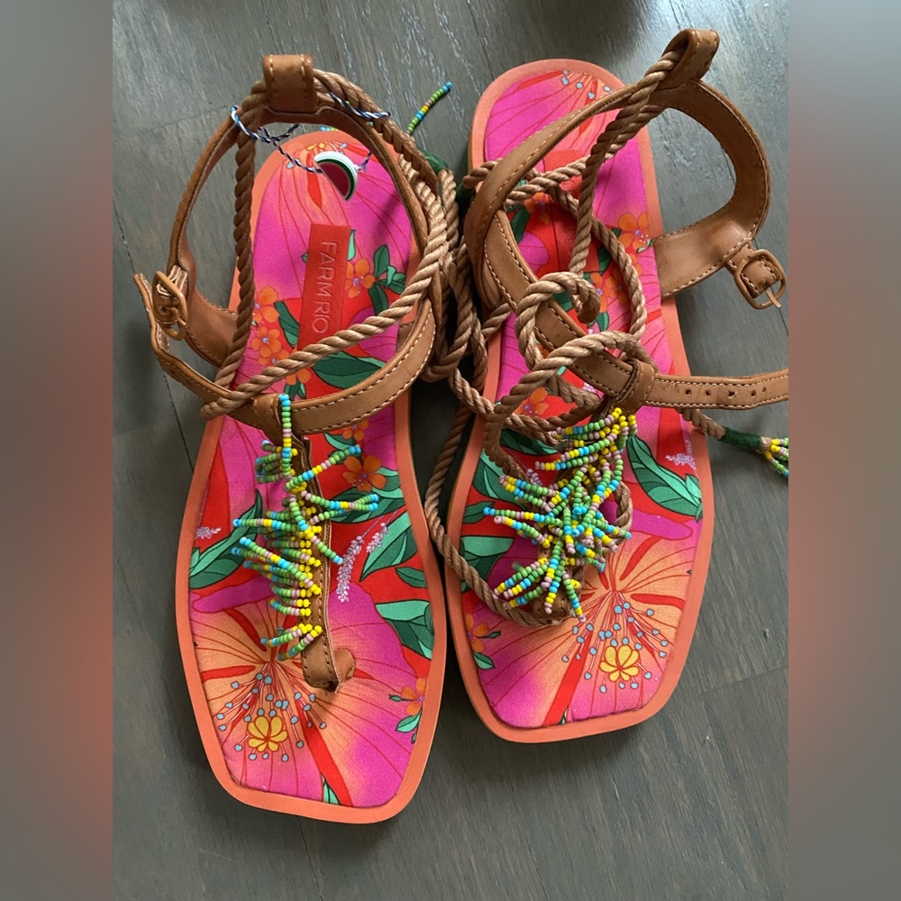 Farm Rio Floral Pietra Sandals BRAND NEW!